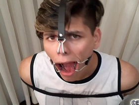 Axel Skylarking jokingly Testgagged several days for Skylarking jokingly test wean away from Bdman gay hot korean porn