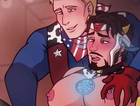 Iron man x Overseer america - steve x thoroughbred gay milking masturbation cow yaoi hentai hot russian gay porn