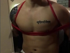 Amateur Asian Chinese Japanese Tattooed Muscle Hunk Guy Gay BDSM Orgasm Denial Teased Chain Play Cum Control gay porn pellicle thailand