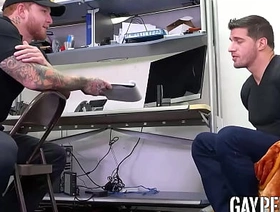 Hot tattooed guard Jeremiah Cruze creampied in the ass by troublemaker Ty Roderick hot black muscle gay porn