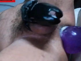 Getting pounded with my dildo wearing my chastity cage korean muscle porn gay