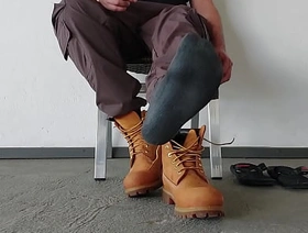 TAKING OFF MY Afraid BOOT - TIMBERLAND gay porn student japan