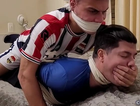 Several football player boyfriends are captured and tied and gagged together undefined PREVIEW thailand gay porn sex