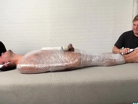 Matt and Ryder Stir Tickles Vulnerable A Mummified Pup Saki korean gay porn hot