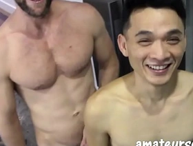 AmateursDoIt - Hung bearded jock fucks tight asian twink bareback korean gay twink porn