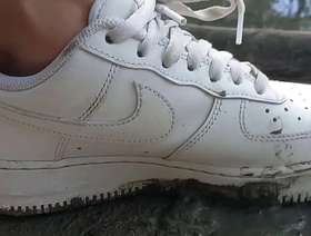 Jon Arteen plays in the mud with his original sneakers Nike Air Force Duo AF1 sockless. Boy foot fetish gay porn video vietnam gay dealings porn