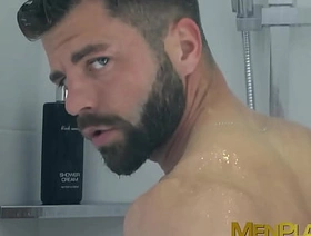 Suited stallion Hector de Silva masturbates his big cock gay japan scat porn