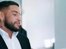 Muscled added to tattooed stud enjoys bareback anal with BF korean gay porn sauna