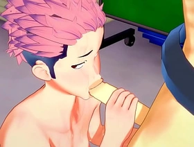 Jujutsu Kaisen Yaoi - Yuji Itadori Blobjob and fucked by Sakuna - Sissy crossdress Japanese Asian Manga Anime Distraction Porn joyful japan hot joyful porn