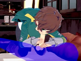 KonoSuba Yaoi - Kazuma blowjob with cum in his mouth - Japanese Asian Manga anime game porn gay chinese fisting gay porn
