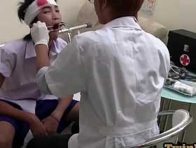 Asian twink fucked in botheration plus seduced by doctor in office japan gay porn cum inside