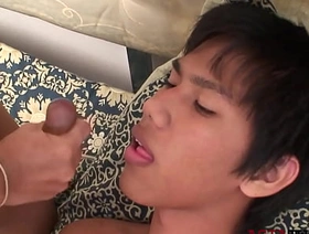 Anal fingered Asian twink breeded by bf chit receiving bj singapore gay porn actor