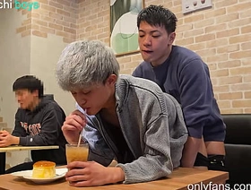 Blowjob in Public Japanese Cafe gay cute chinese porn