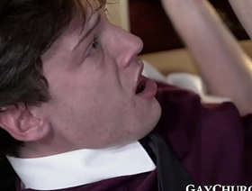 Miscievous seminarian gets punished for jerking off hot crossdresser merry porn