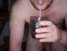 Shock content! A joyful man from Russia eats his own brand-new cum! His cum is in his mouth! japan joyful scat porn