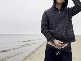 Beach Jerk Off hot robust latino gay porn