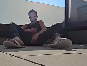 Alfresco indoor masturbation in jeans flip flops hot light skin gay porn