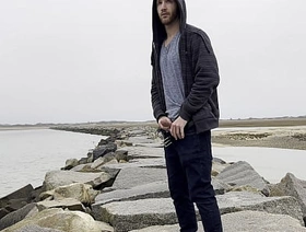 Peeing on the Rocks hard by the Ocean indonesia gay porn tube