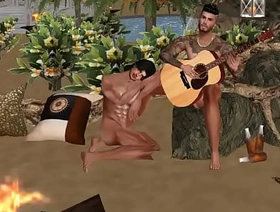 NUDE BEACH FIREPIT cully gay boy porn