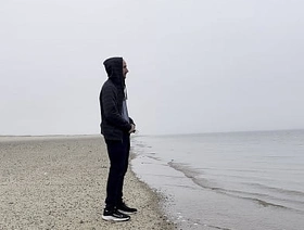 Peeing in make an issue of Ocean at make an issue of Shore gay chinese daddy porn