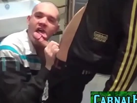 Rough Skinhead fuck forth the bathroom japan twins gay porn