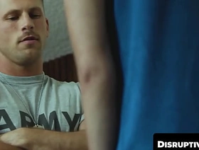 DisruptiveMovie.com - Inked army studs Roman Todd plus Jkab Dale dominate recruit Trevor Harris gay porn chinese cam