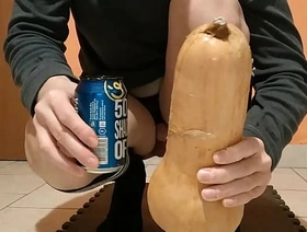 Really huge pumpkin with a horseshit shaped that can only be inserted in my ass china careless porn