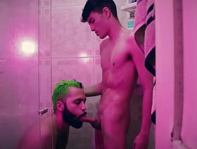 Camilo Brown Caught Hot Twink Andres ZP Jerking To Him And Invited Him Into Make an issue of Shower For An Fabulous Blowjob korean friends gay porn