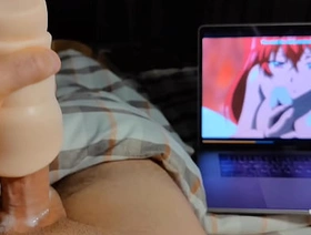 ASMR Hot guy watches hentai masturbates obese dick and moans in pleasure cum gay porn korean actor
