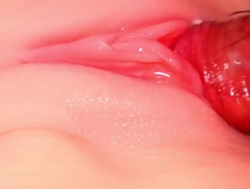 Doll-sized condom cock in hammer away ass. chinese gay porn student