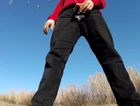 GG Pissing en plain air cute hot gay porn