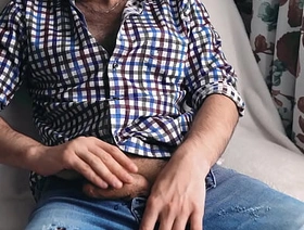 A young hairy guy jerks off near chum around with annoy window together with cums cincture fatiguing not to be caught. japan gay porn daddy