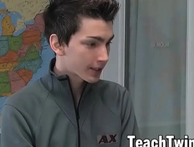 Cute twink Colby London drilled by teacher Brice Carson gay porn korean threesome