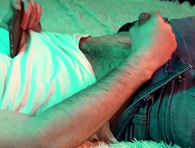 a young hot guy watches porn on his thrill and jerks off his small cock. sexy hot gay porn videos