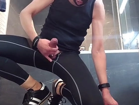 Wank all over yoga pants and sneakers hot cum gay porn