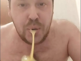 Delighted fucks his throat with a huge dick, a mouthful of cum, and stretches his anal! big learn of korean Delighted porn