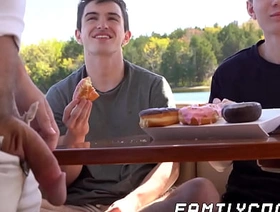 Caleb Morphy with an increment of Oliver Beck barebacked by their stepdads hot russian joyful porn