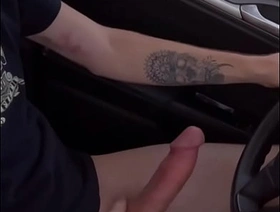 Jerking off after a long time driving hot elated free porn